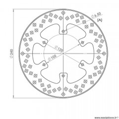 Disque frein avant (diamètre 240) marque NG pour maxi-scooter 125 / 250 / 400 piaggio mp3 après 2006