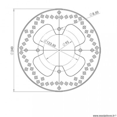 Disque frein arrière (diamètre 240) marque NG pour maxi-scooter 125 yamaha xmax 2005>2009