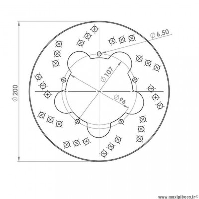 Disque frein avant marque NG pour scooter ice / fly 50-125 / vespa et2 / et4 / lx 50-125 / px125 / dna arrière d200