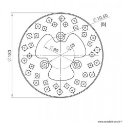 Disque frein avant (diamètre 180mm) marque NG pour scooter agility (+ la poste) / vitality / dink 1998>2002