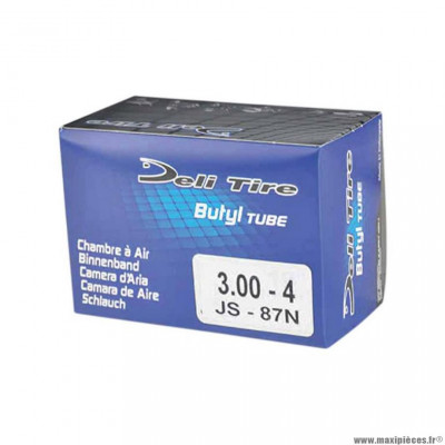 Chambre à air brouette/chariot marque Deli Tire 4 pouces 300x4 js87n valve coudee 90 degrés