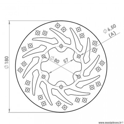 Disque frein arrière (diamètre 180) marque NG pour moto rs50 2006>2010 / gpr 50-125 2005>2010 / sc 125