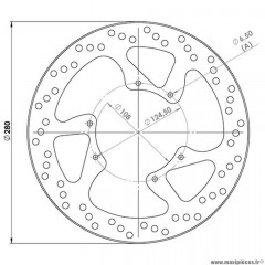 Disque frein avant (diamètre 280) marque NG pour moto rieju rs3 / nkd / senda 125