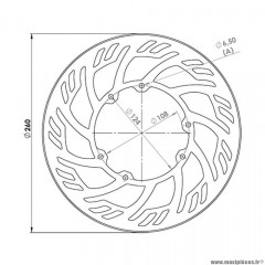 Disque frein avant (diamètre 260) marque NG pour 50 à boite senda drd après 2004 / smt après 2011 / rmx / sherco 2006>2012