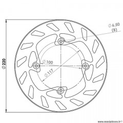 Disque frein arrière (diamètre 220) marque NG pour moto beta enduro racing après 2006 50-125