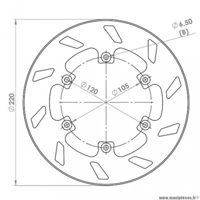 Disque frein arrière (diamètre 220) marque NG pour moto beta rr / sm après 2010 / rieju rs1 / 125 urbanl