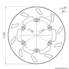 Disque frein arrière (diamètre 220) marque NG pour moto beta rr / sm après 2010 / rieju rs1 / 125 urbanl