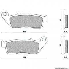 Plaquettes de frein 45 avant marque Newfren pour maxi-scooter 300j / 125 / 650 burgman après 2002 / django 50-125 / forza