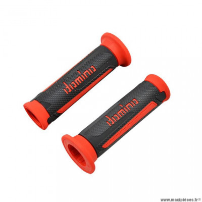 Revêtements/poignées Domino A350 Turismo noir/rouge, avec extrémités ouvertes pour embouts de guidon * Prix spécial !