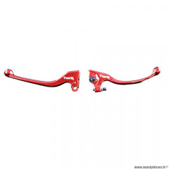 Leviers rouge marque Tun'r pour 50 à boite rieju mrt avant 2013 / sherco 06-10 / senda evo 2008>2011 (ajp)