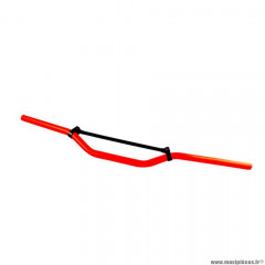 Guidon cross alu rouge fluo barre noir marque Tun'r pour moto