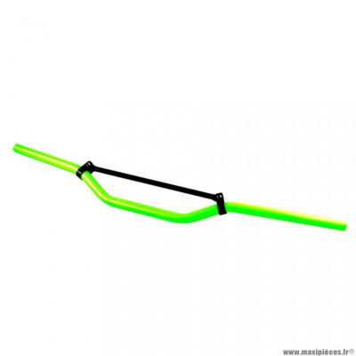 Guidon cross alu vert fluo barre noir marque Tun'r pour moto