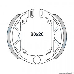 Machoires de frein (x2) avant / arrière d80x20 marque Newfren pour mobylette mbk 88 (avant)