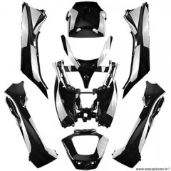 Kit carrosserie noir brillant (8 pièces) marque Tun'r pour maxi-scooter 125 / 300 / 400 / 500 mp3 08-13