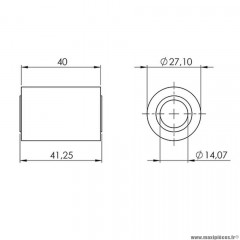 Silentbloc bras oscillant pour 50 à boite dt50 / xlimit après 2003 / malaguti xtm / xsm