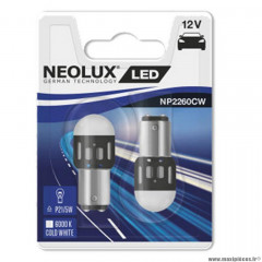 Lampe / ampoule 12v 21 / 5w (bay15d) neolux (led 1.2w) feu + stop (blister de 2)