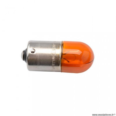Lampe / ampoule 12v 10w (bau15s ergot decale) neolux graisseur orange