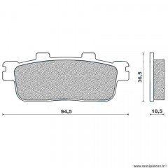 Plaquettes de frein 71 avant + arrière marque Newfren pour maxi-scooter 125 sym gts / joymax / joyride / lxr