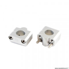 Pontets réhausse guidon x2 alu argent guidon 28.6mm marque Doppler pour moto (cross / enduro)