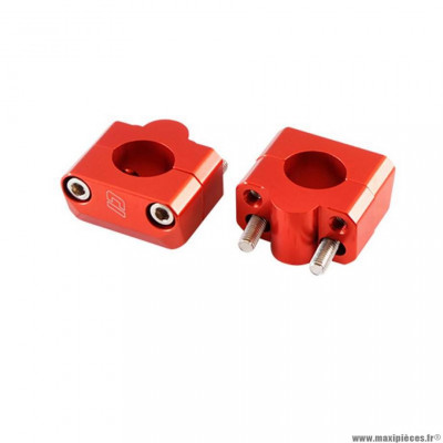 Pontets réhausse guidon x2 alu rouge guidon 28.6mm marque Doppler pour moto (cross / enduro)