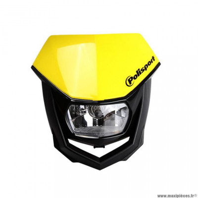 Tête de fourche halo noir / jaune (homologué CE) marque Polisport pour moto / cyclo