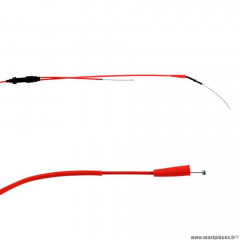 Câble de transmission gaz teflon rouge marque Doppler pour 50 à boite derbi senda 2000>2006 euro2
