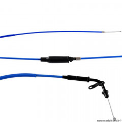Câble de transmission gaz teflon complète bleu marque Doppler pour scooter booster / bw's après 2004