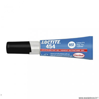 Colle 454 marque Loctite type super glue gel (tube 5g) adhesif instantane