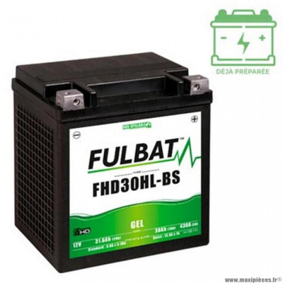 Batterie marque Fulbat fhd30hl-bs 12v30ah lg165 l125 h175 (gel - sans entretien)