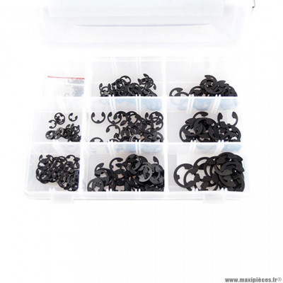 Circlips / clips (coffret 300 pièces - 2.3mm à 12mm)