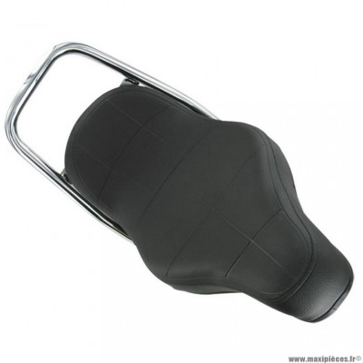 Selle pour mobylette 103 avec marquage peugeot type chopper noir