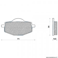 Plaquettes de frein 70 g1050 arrière marque Galfer pour scooter vitality / agility 10p / 12p / dink / xpower / tzr