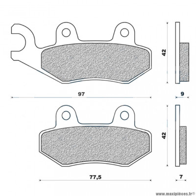 Plaquettes de frein 102 g1050 avant marque Galfer pour scooter keeway / kymco / peugeot