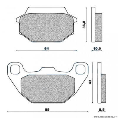 Plaquettes de frein 26 g1050 avant + arrière marque Galfer pour scooter 50-125 agility 16'' / people / super 9