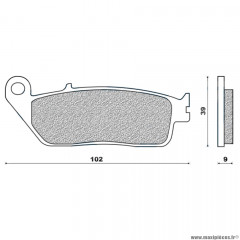 Plaquettes de frein 44 g1050 avant marque Galfer pour maxi-scooter 125 kymco downtown i 2009>2015 / kawasaki j300