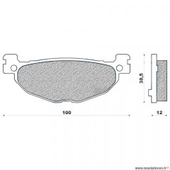 Plaquettes de frein 60 g1380 arrière marque Galfer pour maxi-scooter 400 skyliner / majesty 04-11 / 500 tmax 04-11