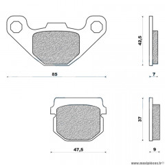 Plaquettes de frein 25 g1054 avant marque Galfer pour scooter speedfight / kisbee / drd racing / xtreme + arrière rs4