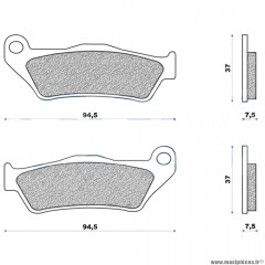 Plaquettes de frein 48 g1054 avant marque Galfer pour maxi-scooter piaggio 500 x9 / skyliner / kilibre