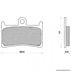 Plaquettes de frein 20 g1054 avant marque Galfer pour maxi-scooter 500 tmax après 2008 / 530 tmax