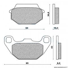 Plaquettes de frein 26 g1054 avant + arrière marque Galfer pour scooter 50-125 agility 16'' / people / super 9