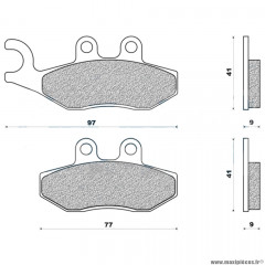 Plaquettes de frein 35 g1054 avant marque Galfer pour maxi-scooter x8 / 125 sr motard / dna après 2005 / sym gt / fl + arrière mp3