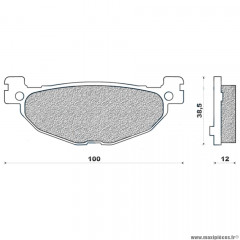 Plaquettes de frein 60 g1054 arrière marque Galfer pour maxi-scooter 400 skyliner / majesty 04-11 / 500 tmax 04-11