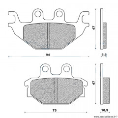 Plaquettes de frein 179 g1054 avant marque Galfer pour moto quad adly / can-am / kymco kxr / mx U / sym / yamaha yzf125