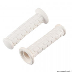 Revêtements poignees blanc 115mm - aspect cross pour scooter / cyclo