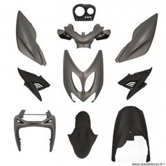 Kit carrosserie noir / gris (10 pièces) type origine marque Tun'r pour scooter nitro / aerox avant 2013