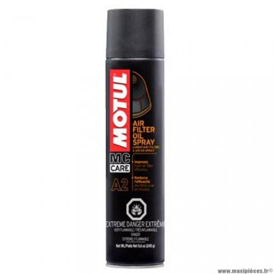 Nettoyant filtre à air marque Motul a2 air filter oil spray (aérosol 400ml)