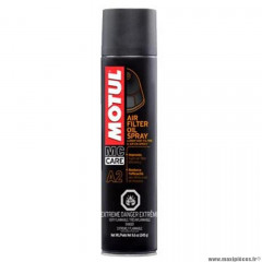 Nettoyant filtre à air marque Motul a2 air filter oil spray (aérosol 400ml)