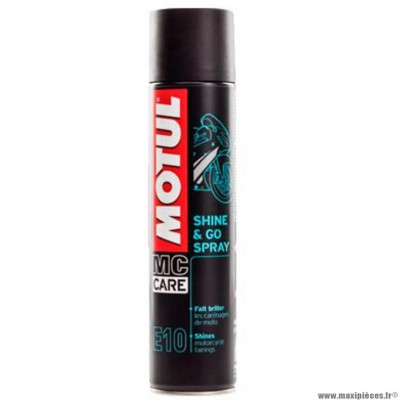 Nettoyant plastique e10 shine & go spray (aérosol 400ml) marque Motul pour moto / scooter