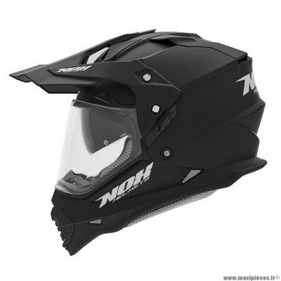 Casque cross marque Nox double écran n312 noir mat t53-54 xs