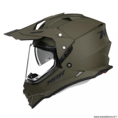 Casque cross marque Nox double écran n312 kaki mat t61-62 xl